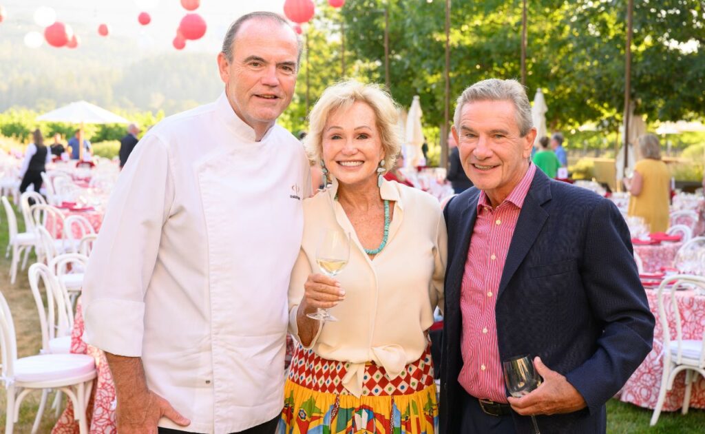 Chef Charlie Palmer with Proprietors Kathryn and Craig Hall at Dinner with the Docs at HALL St. Helena.