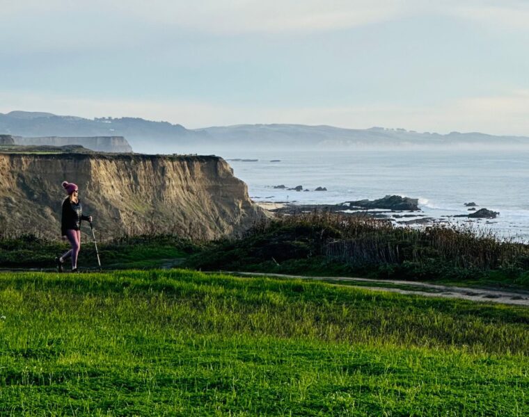 Hiking along the Pacific coastline at Ritz Carlton Half Moon Bay