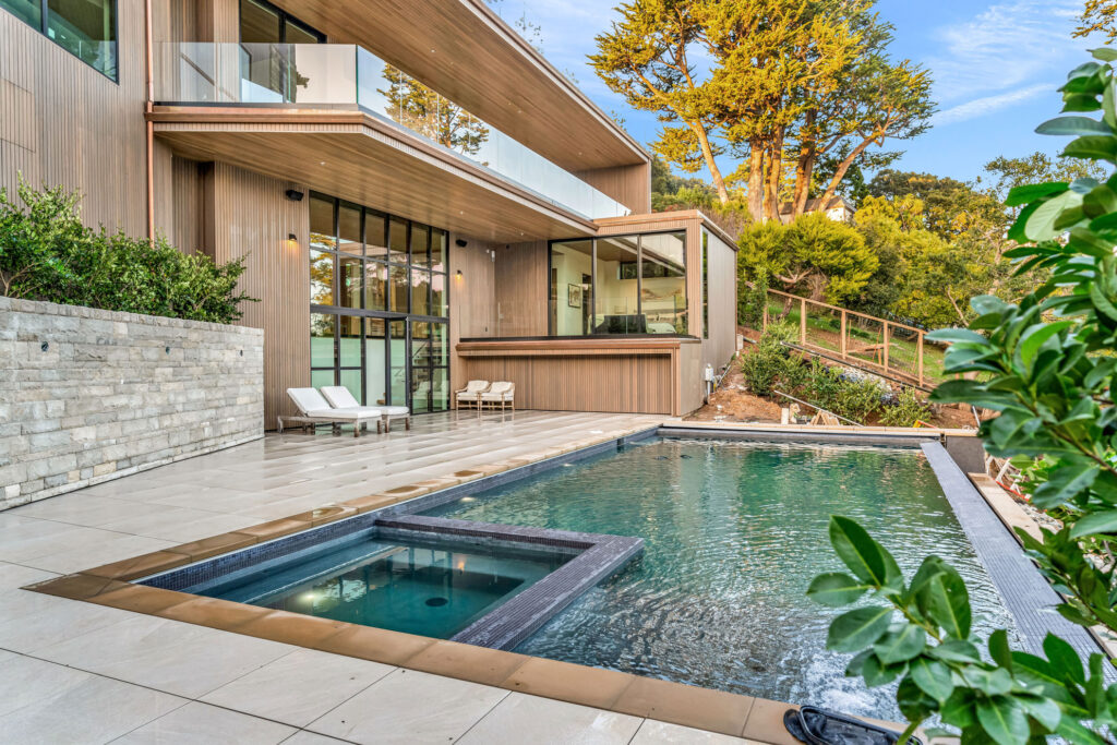 Pool with house