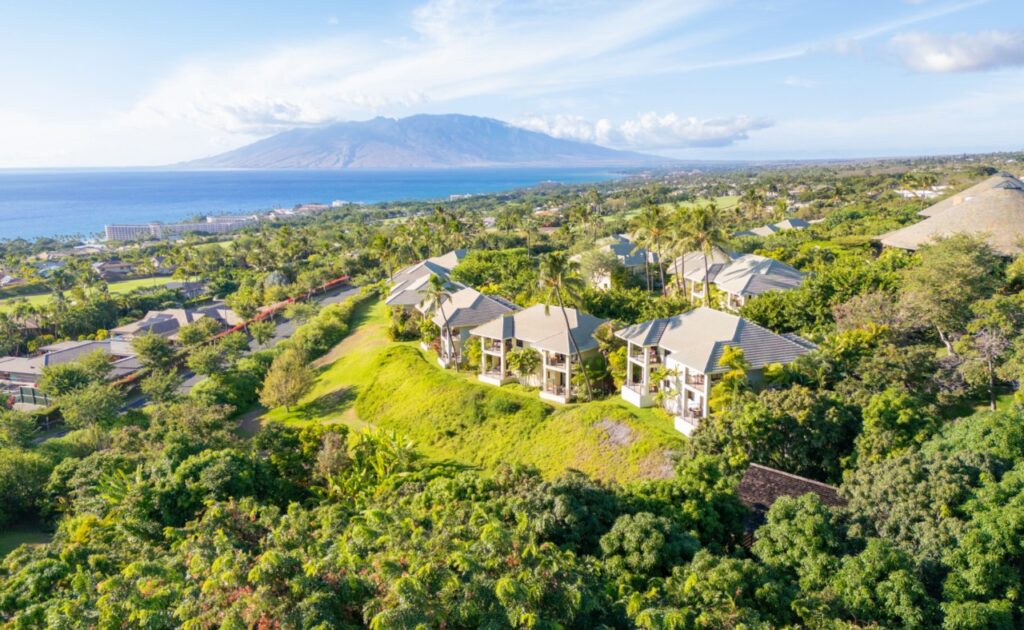 Hotel Wailea set on a hillside in Maui.