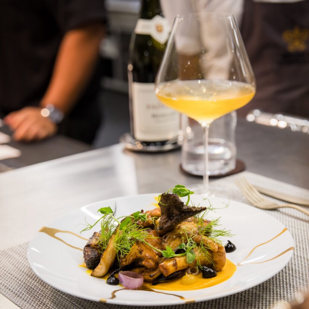 Food at the Chef's Table.