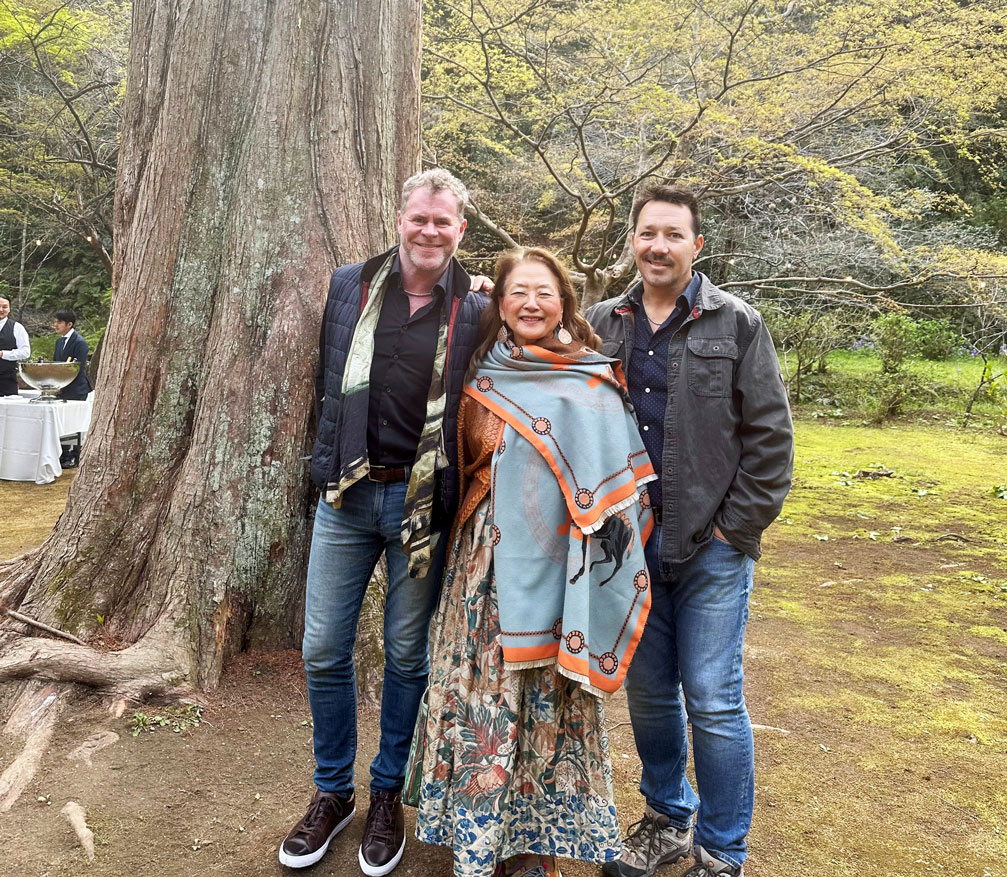 Erik Nickel, Olivia Decker, and Michael Loftis at Kakuon-ji Temple garden