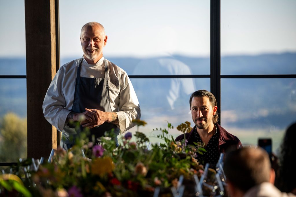 SingleThread’s owner-chef, Kyle Connaughton, and winemaker Jesse Katz.