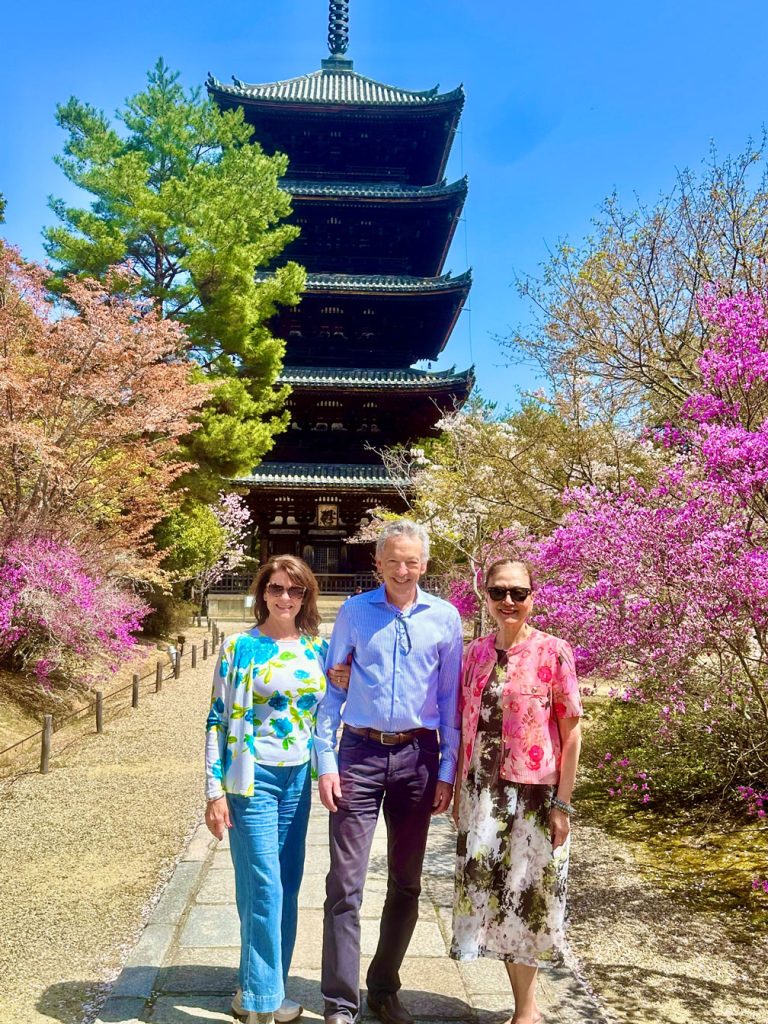 Renee Maxwell, Rick Walker, and Olivia Decker at Ninna-ji Temple