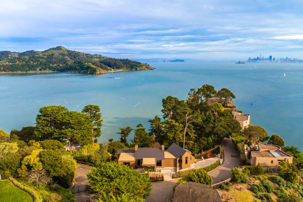 View of Angel Island, Bay Bridge and San Francisco