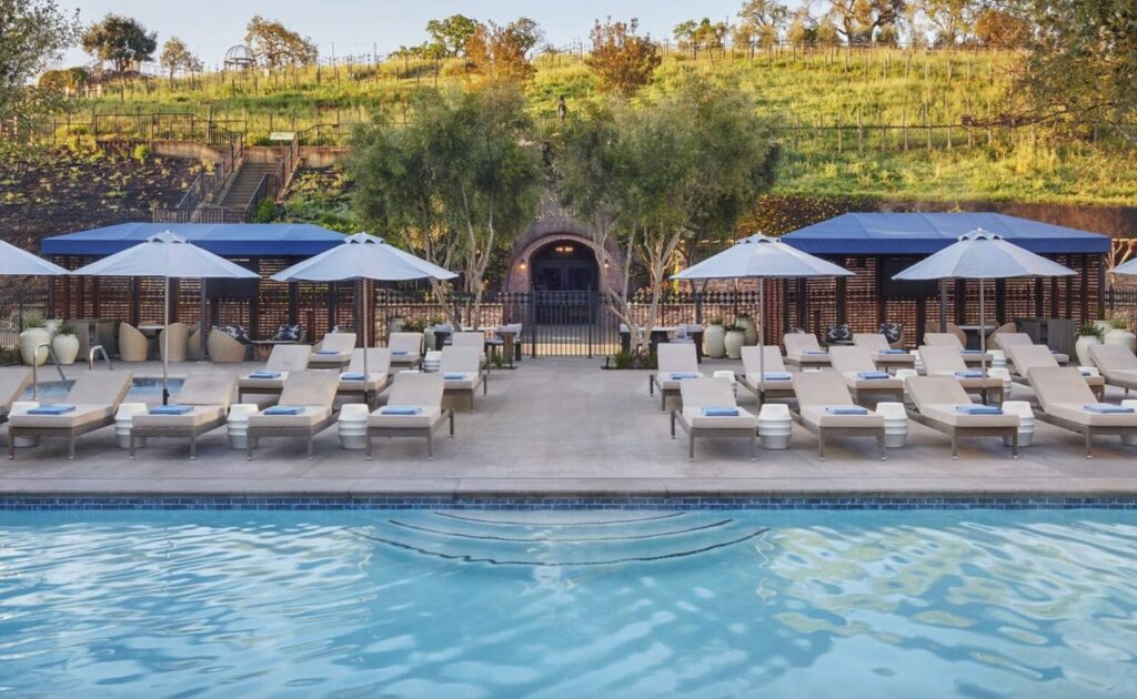 Meritage Resort & Spa Pool and wine cave.