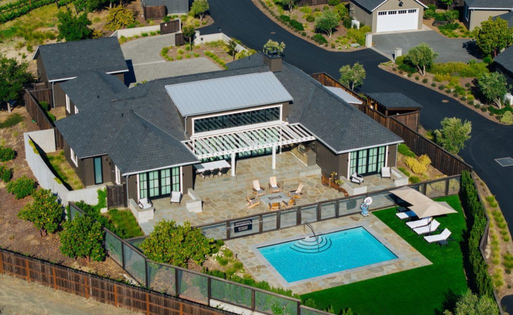 Aerial view of Four-Bedroom Residence.