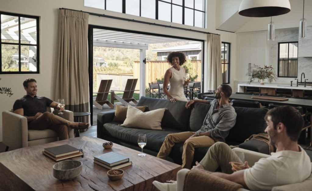 Guests spending time in the living room at Four Seasons Napa Valley Private Residence.