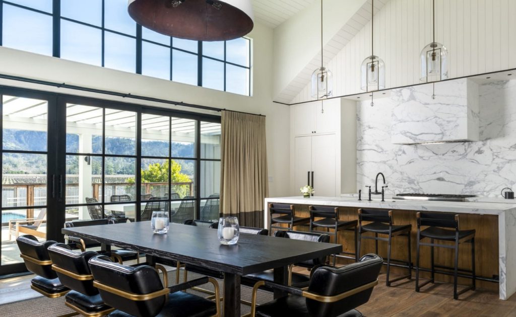 Four Seasons Napa Valley spacious kitchen and dining area in villa.