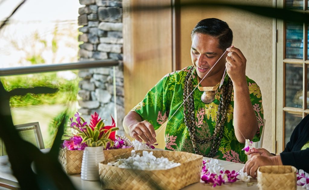 Montage Kapalua Bay lei making program.