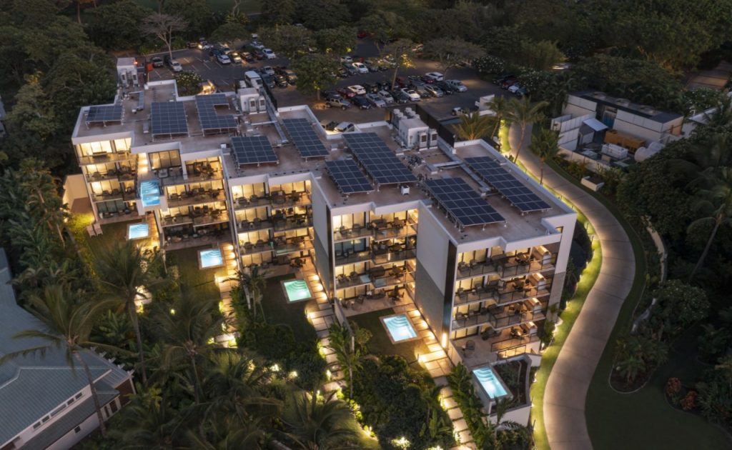 Evening view of Andaz Maui at Wailea Resort.