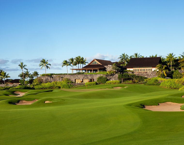 Kohanaiki golf course and clubhouse offering a luxurious Big Island escape.