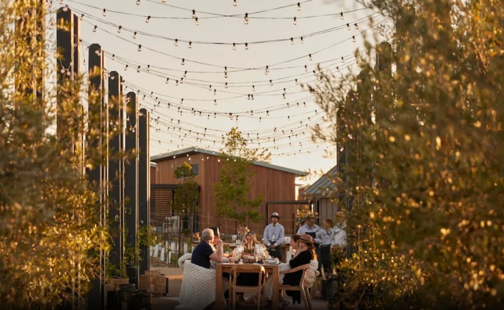 Dining in the garden at the Grange Harvest Dinner Series at Stanly Ranch.
