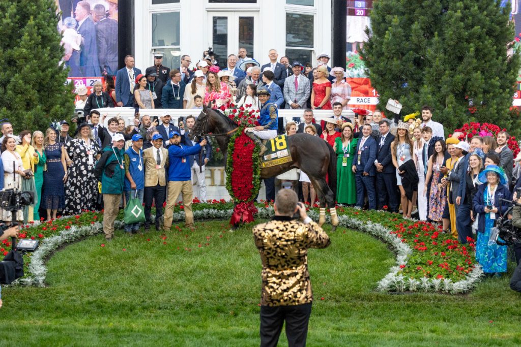 Track photographer Kurtis Coady captured a memorable moment in the winner's circle at the 2025 Kentucky Derby
