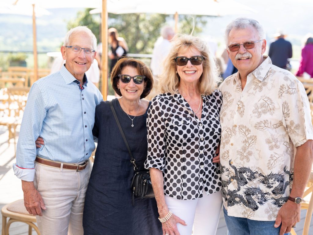 Linda and Bob Beckstrom with Guests and Robyn Adele Anderson at Yount Ridge Estate | Photo by David Ortega