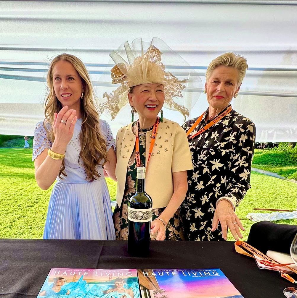 Amanda Harlan, Olivia Decker, and Debrah Harlan at Promontory wine tasting