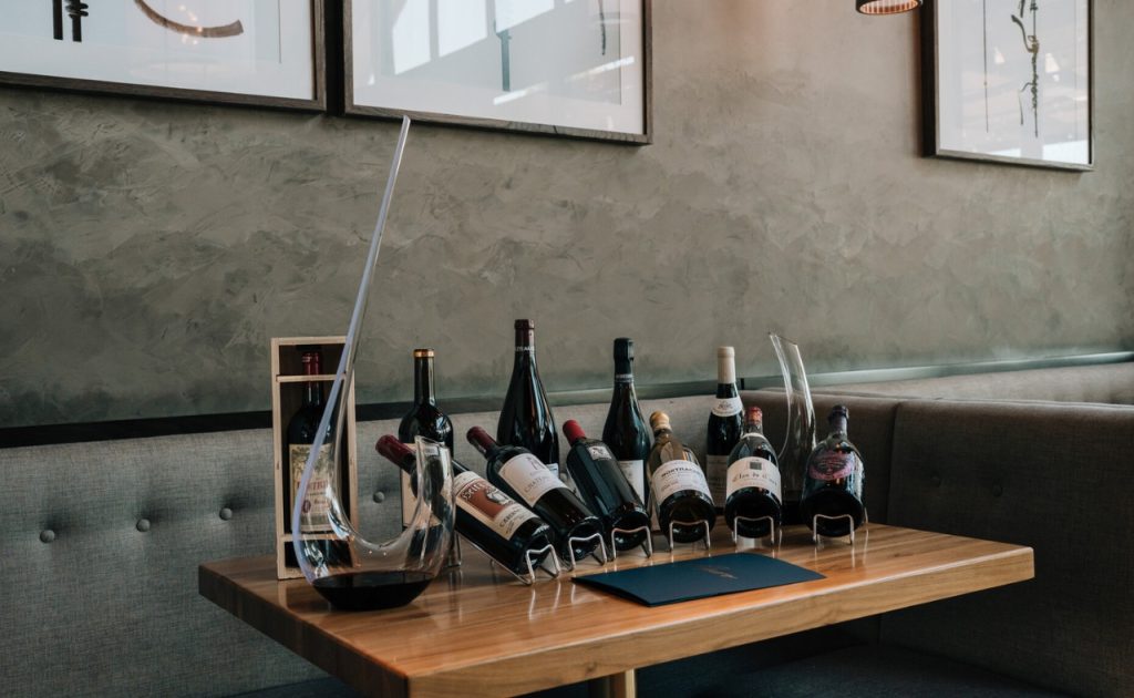 Wine at Auro Restaurant at Four Seasons Resort and Residences Napa Valley.