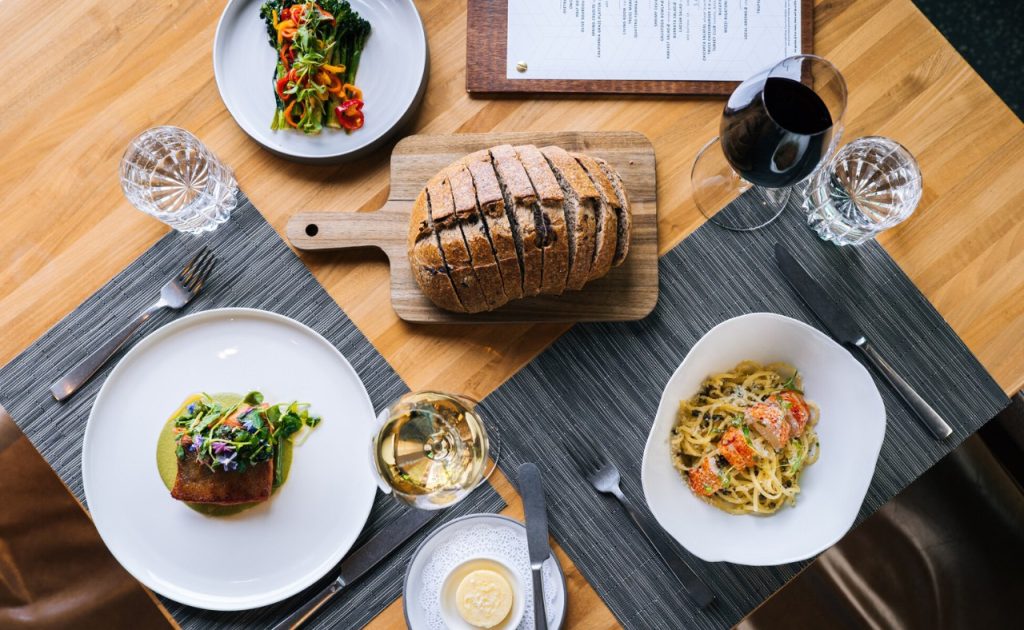 Taste of harvest dinner at Auro restaurant at Four Seasons Resort and Residences Napa Valley.