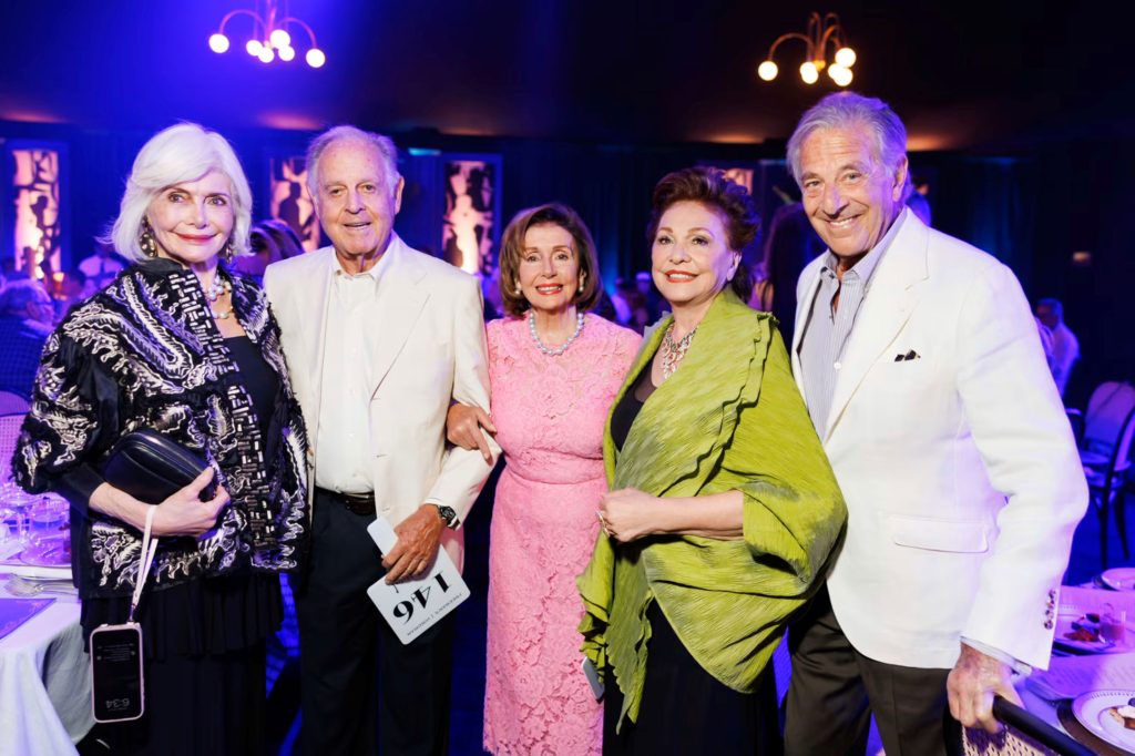 Merle Mullin, Marchese Piero Antinori, Nancy Pelosi, Maria Manetti, and Paul Pelosi at the Arts for All Gala
