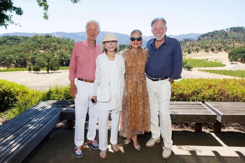 Michael and Pepper Jackson, Olivia Decker, and David Pearson at Joseph Phelps Vintner's Luncheon