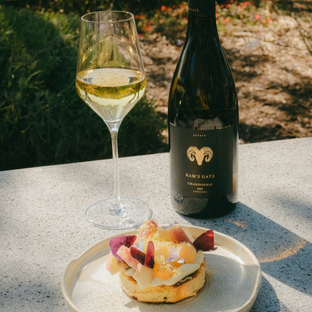 Ram's Gate Winery Summer Bounty with heirloom tomato, melon.