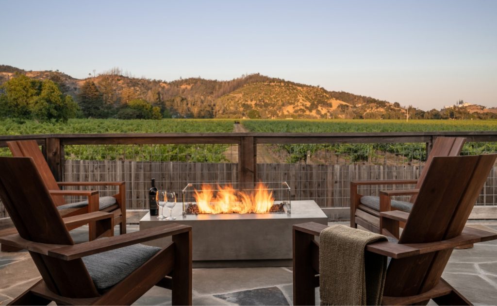 View of vineyard from Four Seasons Resort and Residences Napa Valley.
