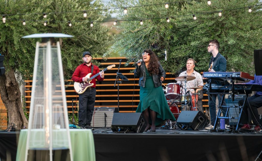 Musical performance at the Appellation Healdsburg grand opening celebration.