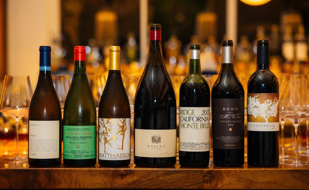 Wine served during dinner at PRESS restaurant.